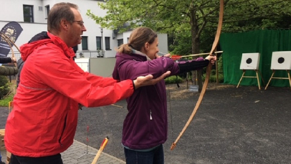 Team building with precision: Archery on the hotel grounds